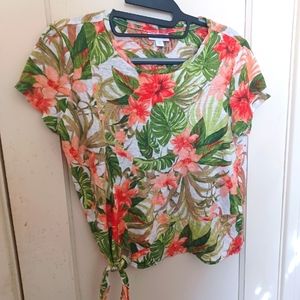 J. Jill Linen Floral Top Size MP